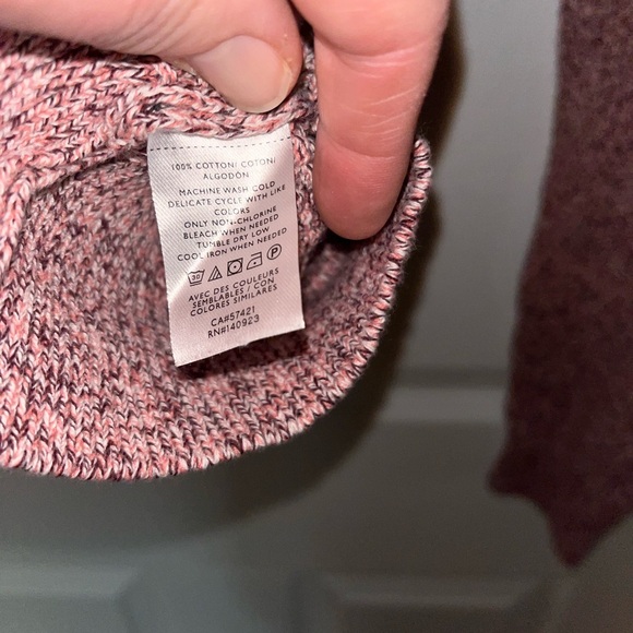 LOFT Marled Pink 💯 Cotton Crew Neck Sweater Medium - Picture 4 of 4